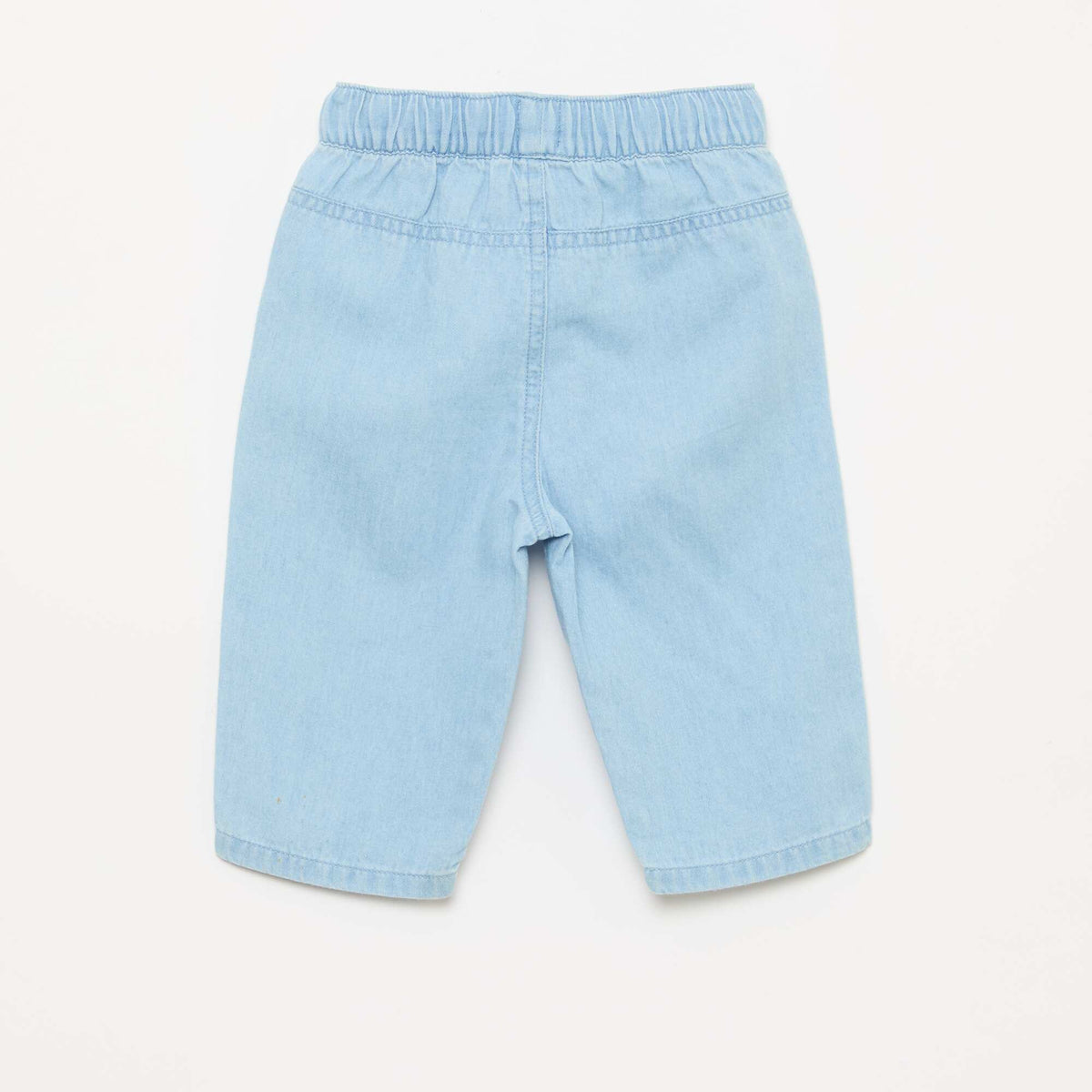 Pantalón liso corte relax fit con 2 bolsillos de parche AZUL