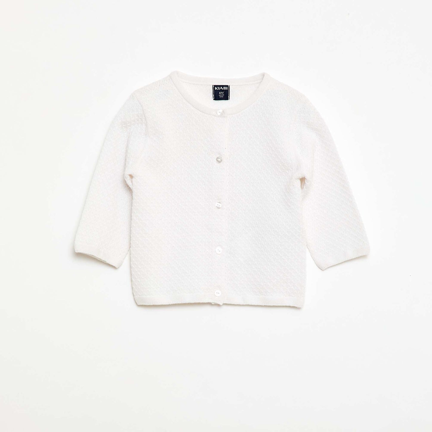 Cárdigan de punto musgo liso BLANCO