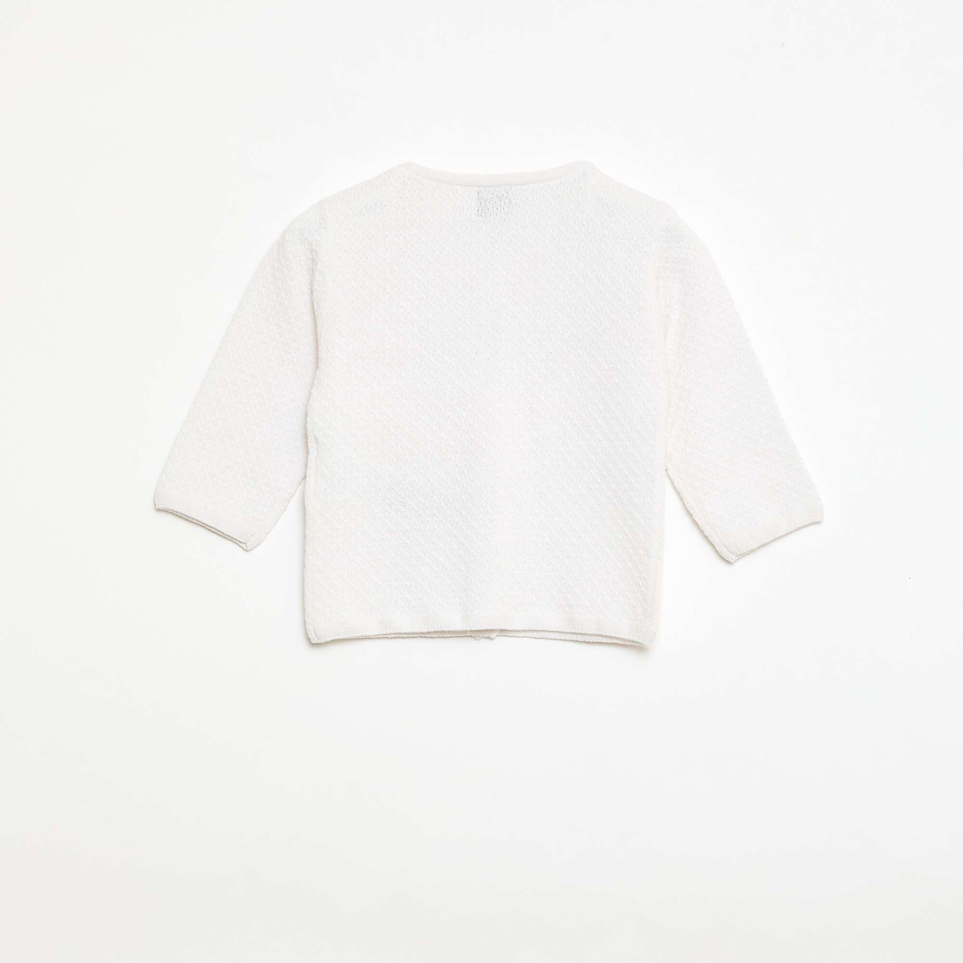 Cárdigan de punto musgo liso BLANCO