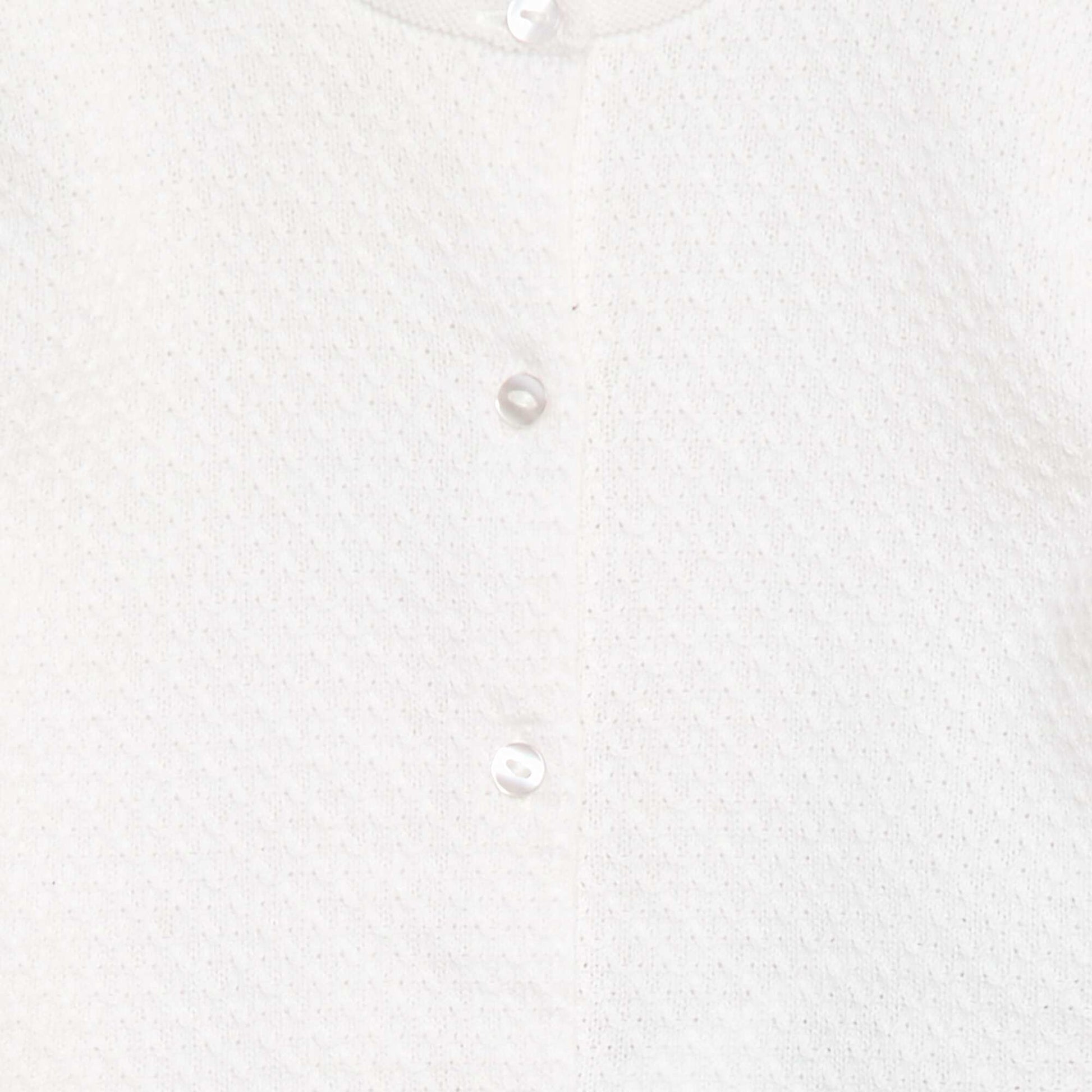 Cárdigan de punto musgo liso BLANCO