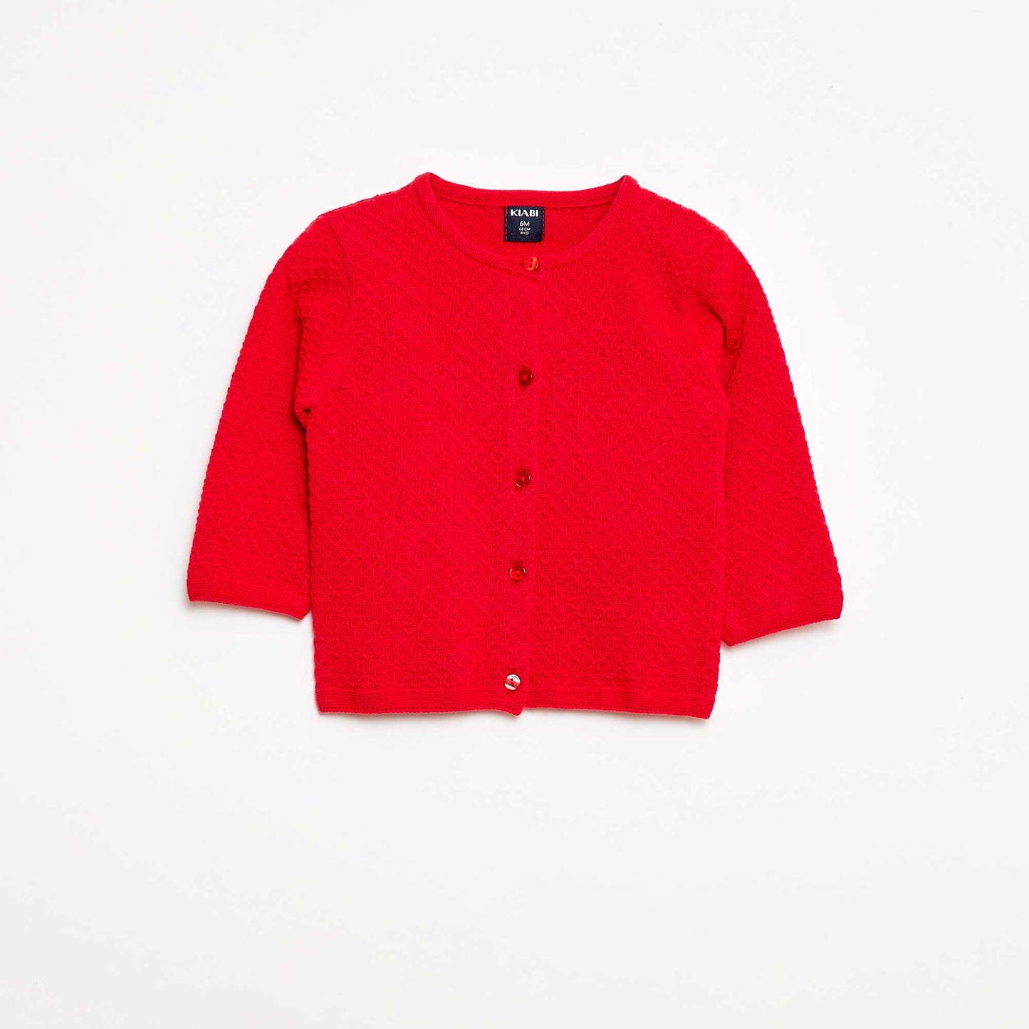 Cárdigan de punto musgo liso ROJO