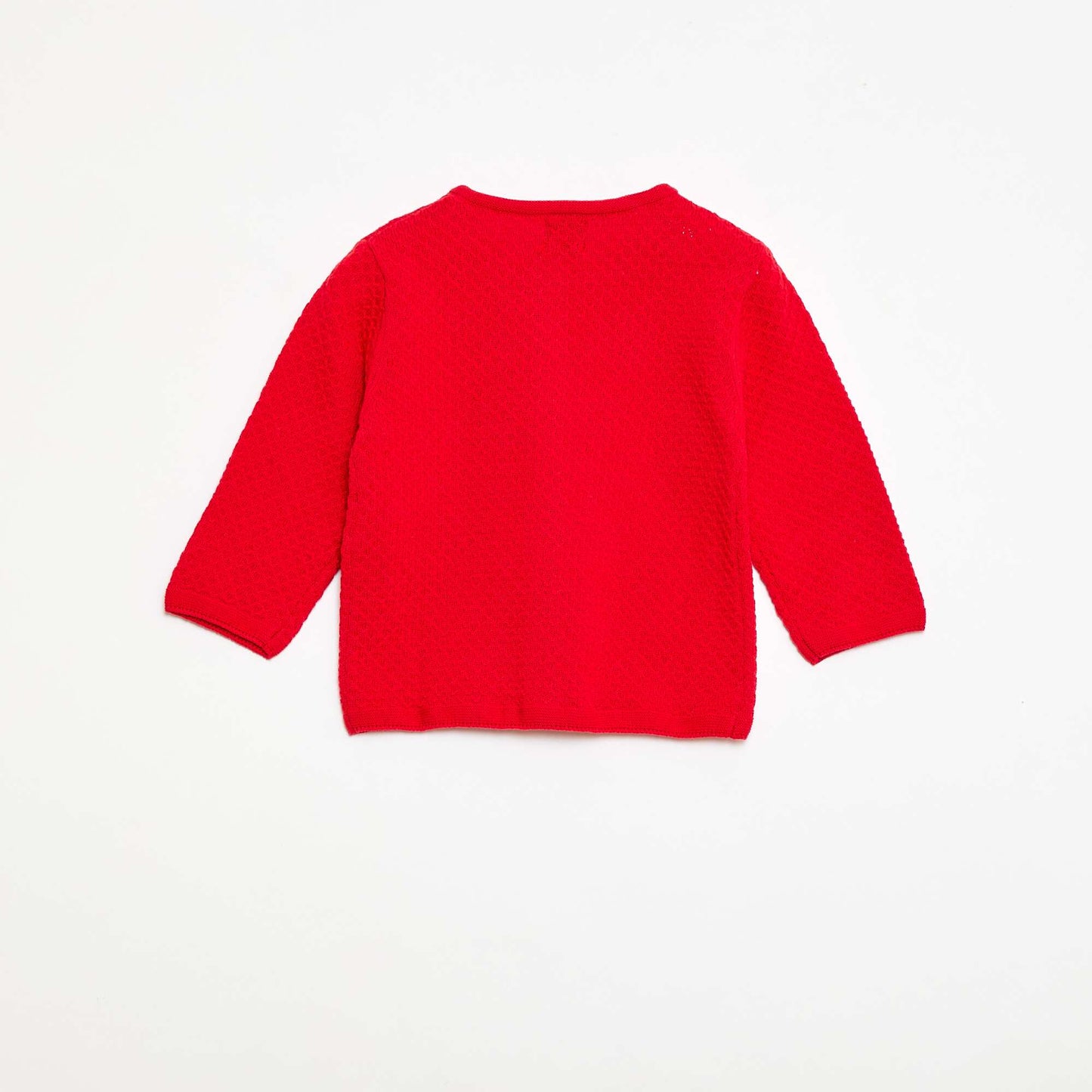 Cárdigan de punto musgo liso ROJO