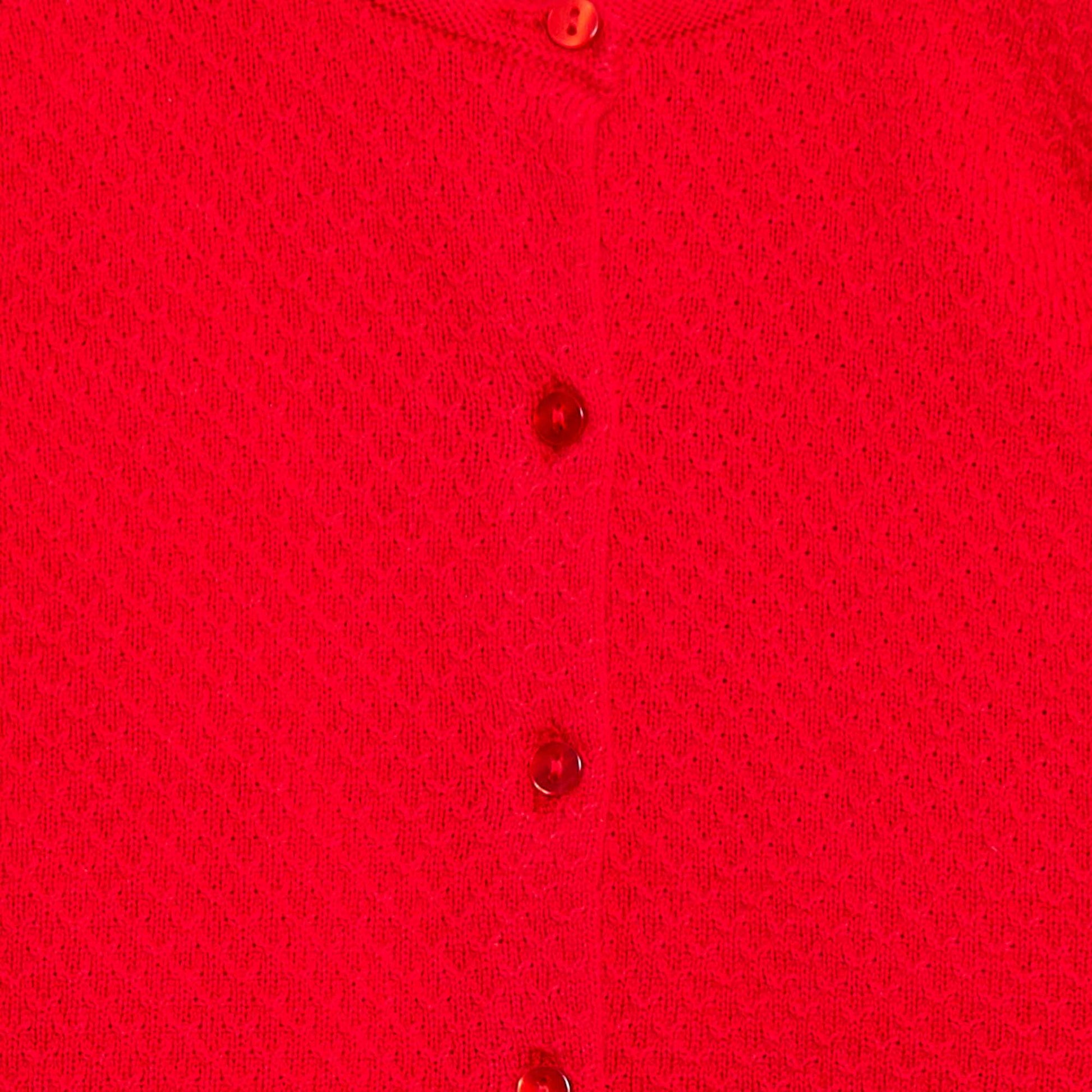 Cárdigan de punto musgo liso ROJO