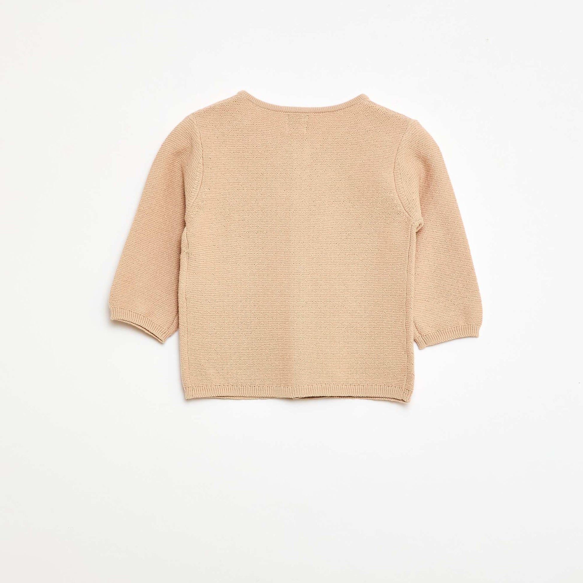 Chaleco de punto calado con fantasía BEIGE