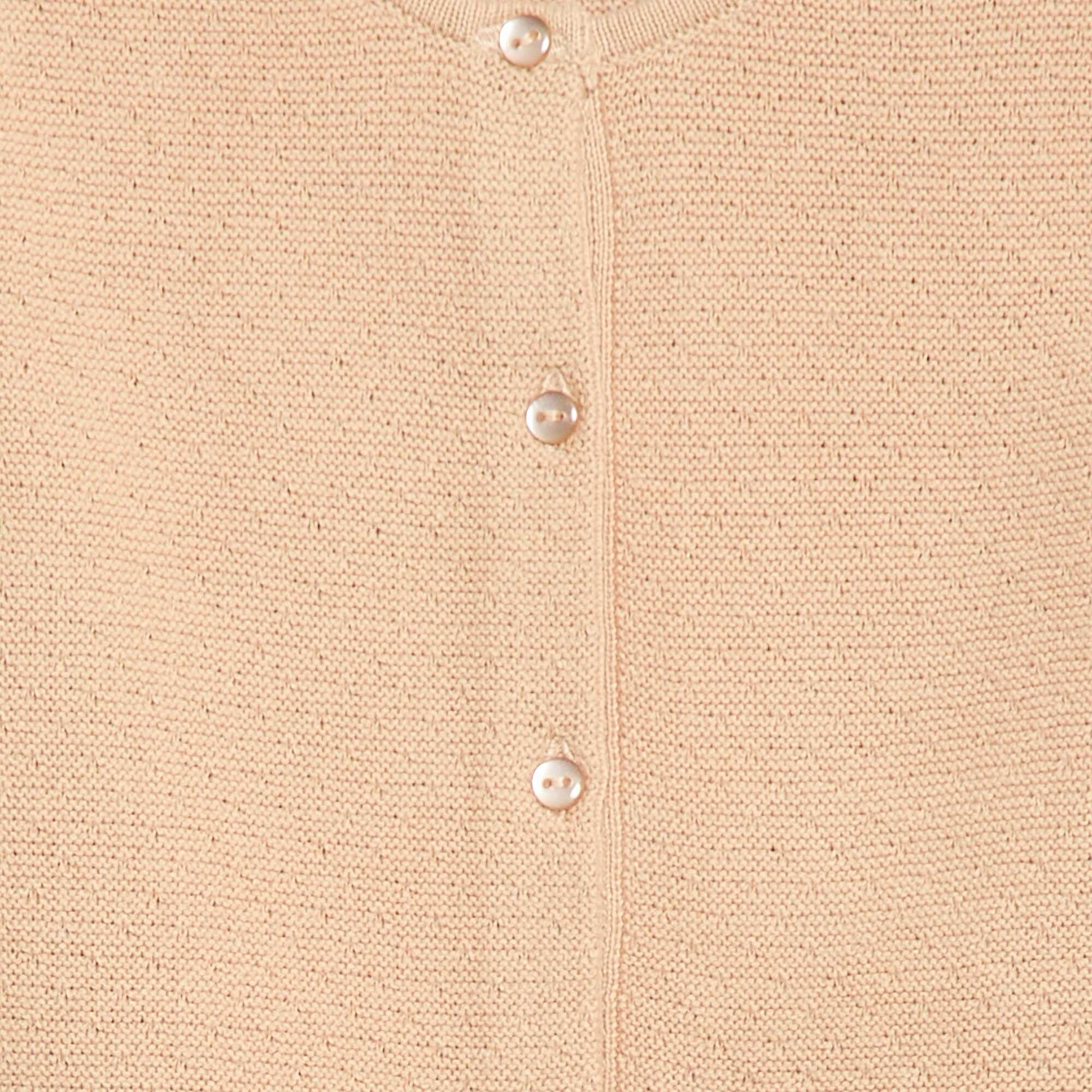 Chaleco de punto calado con fantasía BEIGE
