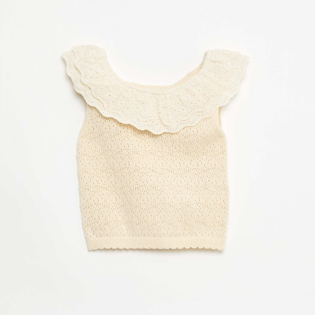 Sweater sin mangas de punto CRUDO