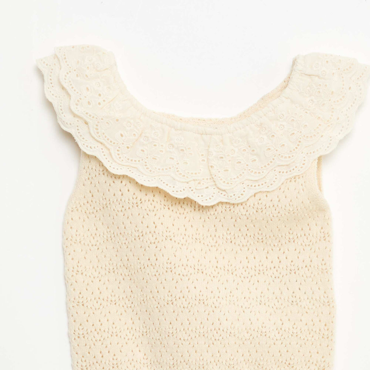 Sweater sin mangas de punto CRUDO