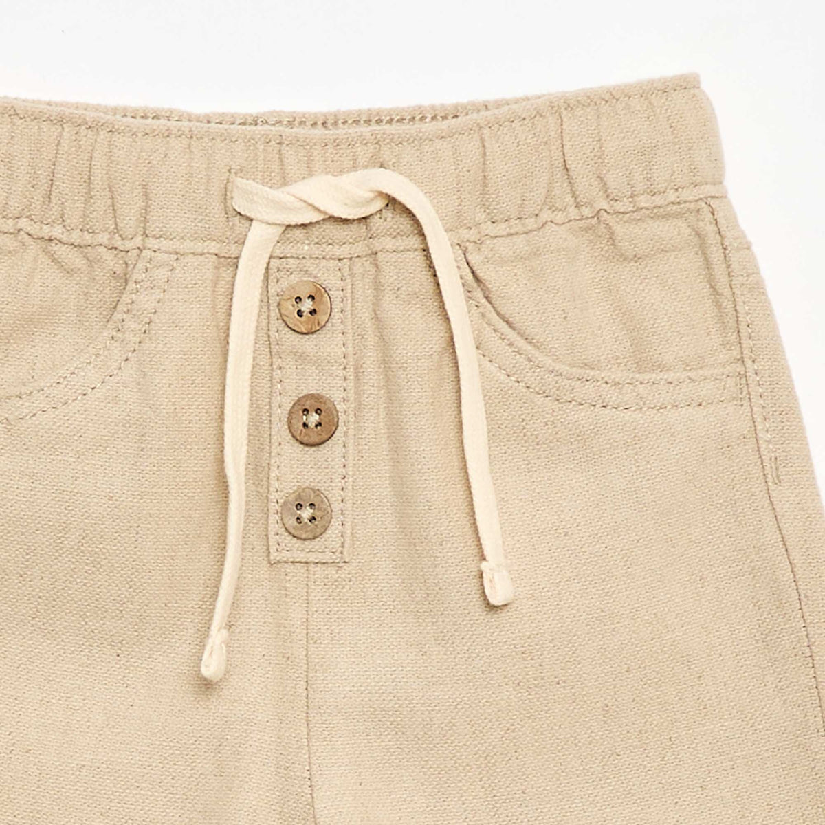 Pantalón blanco con rayas finas BEIGE