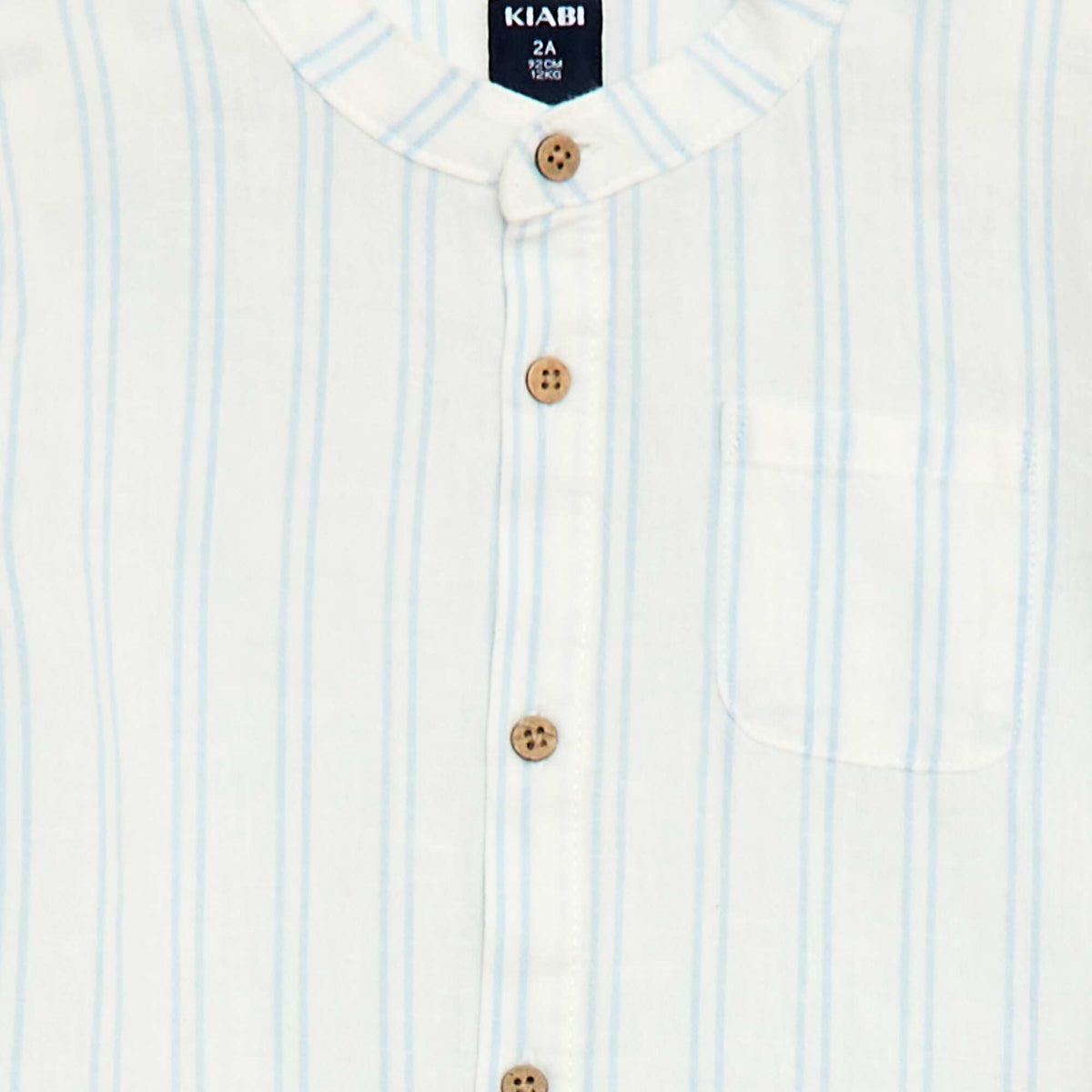 Camisa cuello mao con mangas remangables BLANCO