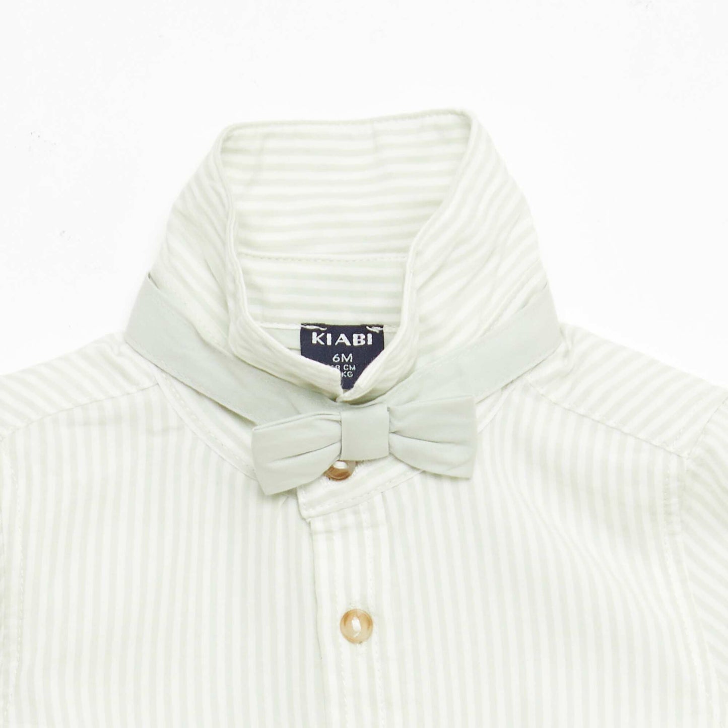 Camisa de algodón con pajarita extraíble BLANCO