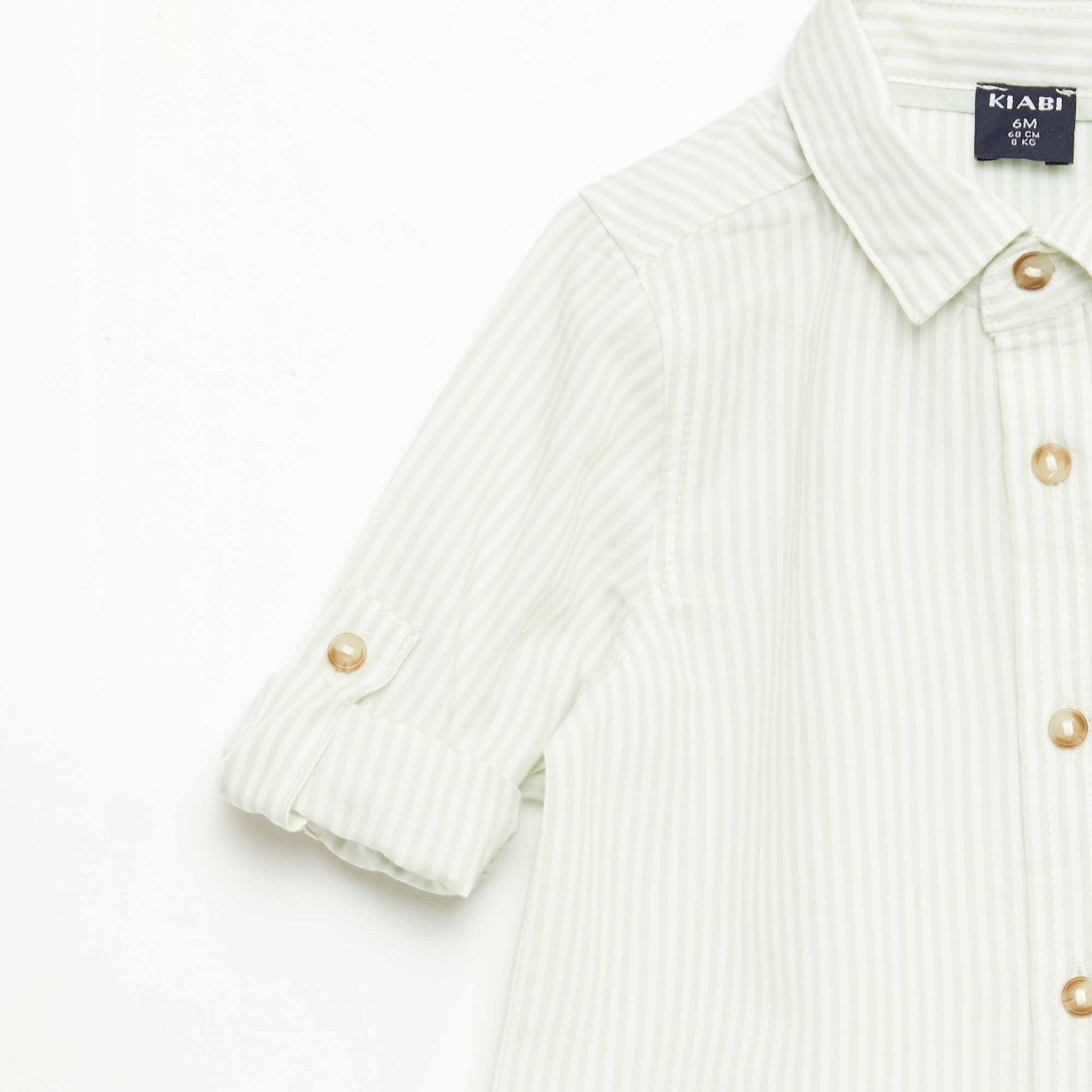 Camisa de algodón con pajarita extraíble BLANCO