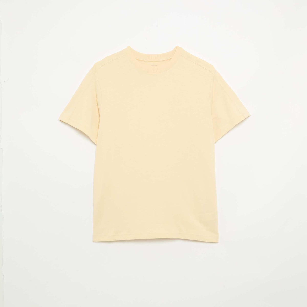 Camiseta lisa de corte cómodo / oversize de manga corta AMARILLO
