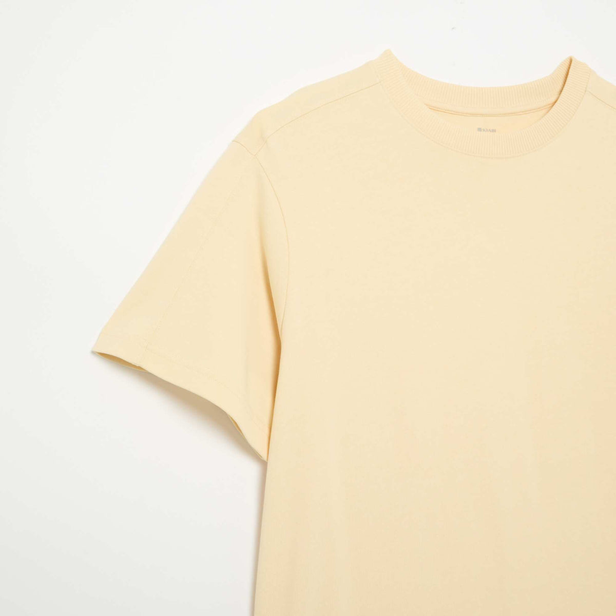 Camiseta lisa de corte cómodo / oversize de manga corta AMARILLO