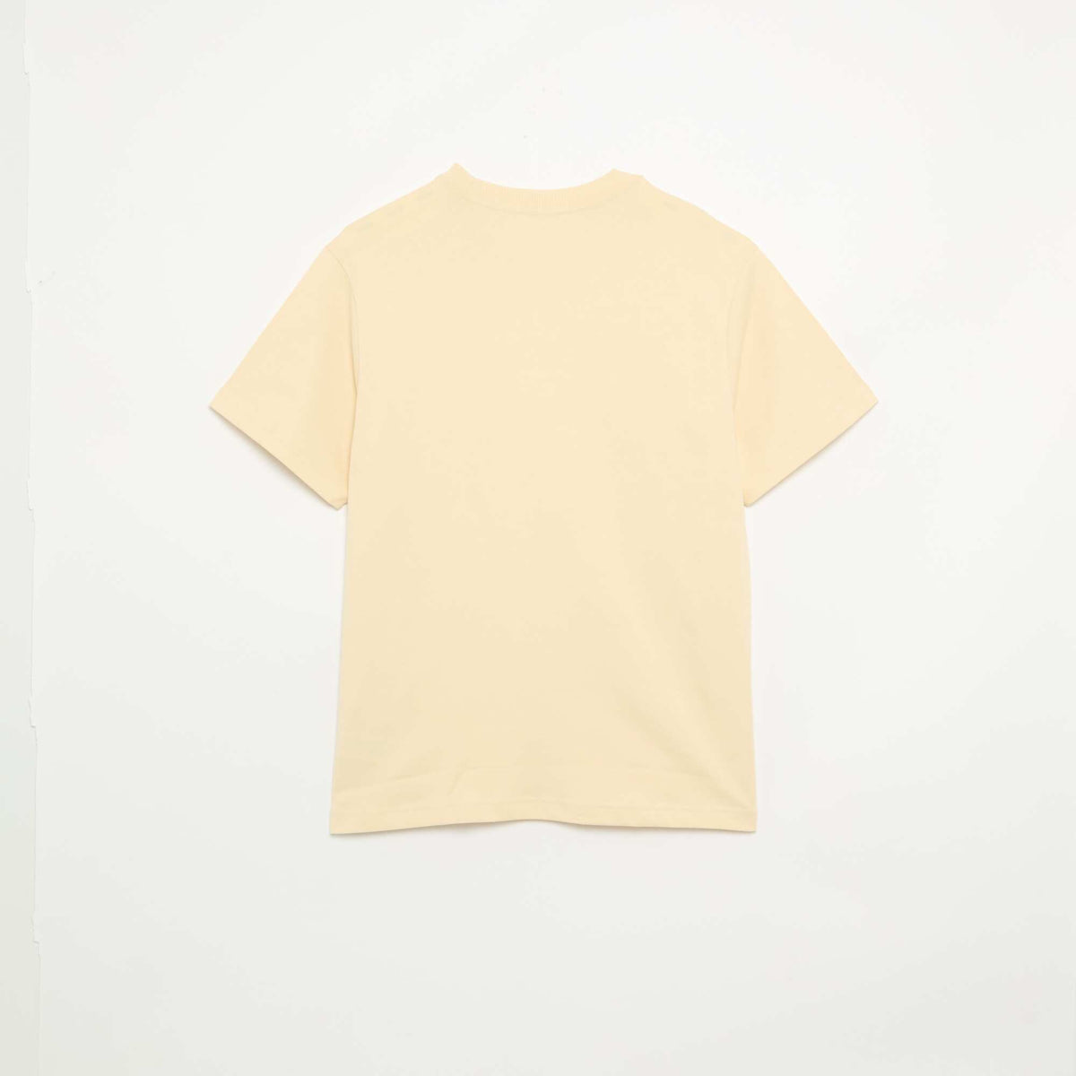 Camiseta lisa de corte cómodo / oversize de manga corta AMARILLO