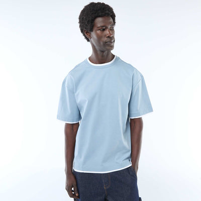 Camiseta efecto 2 en 1 de manga corta AZUL