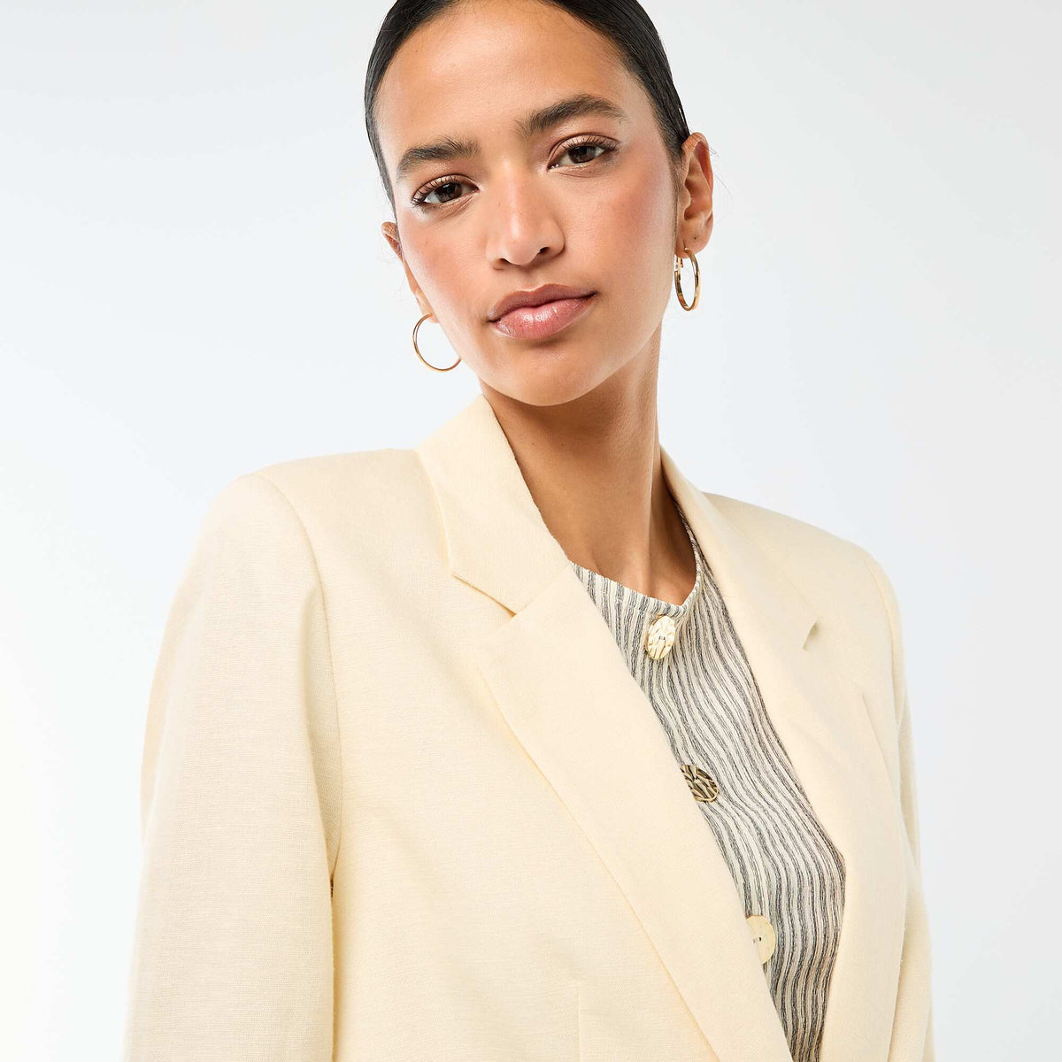 Chaqueta blazer midi BEIGE