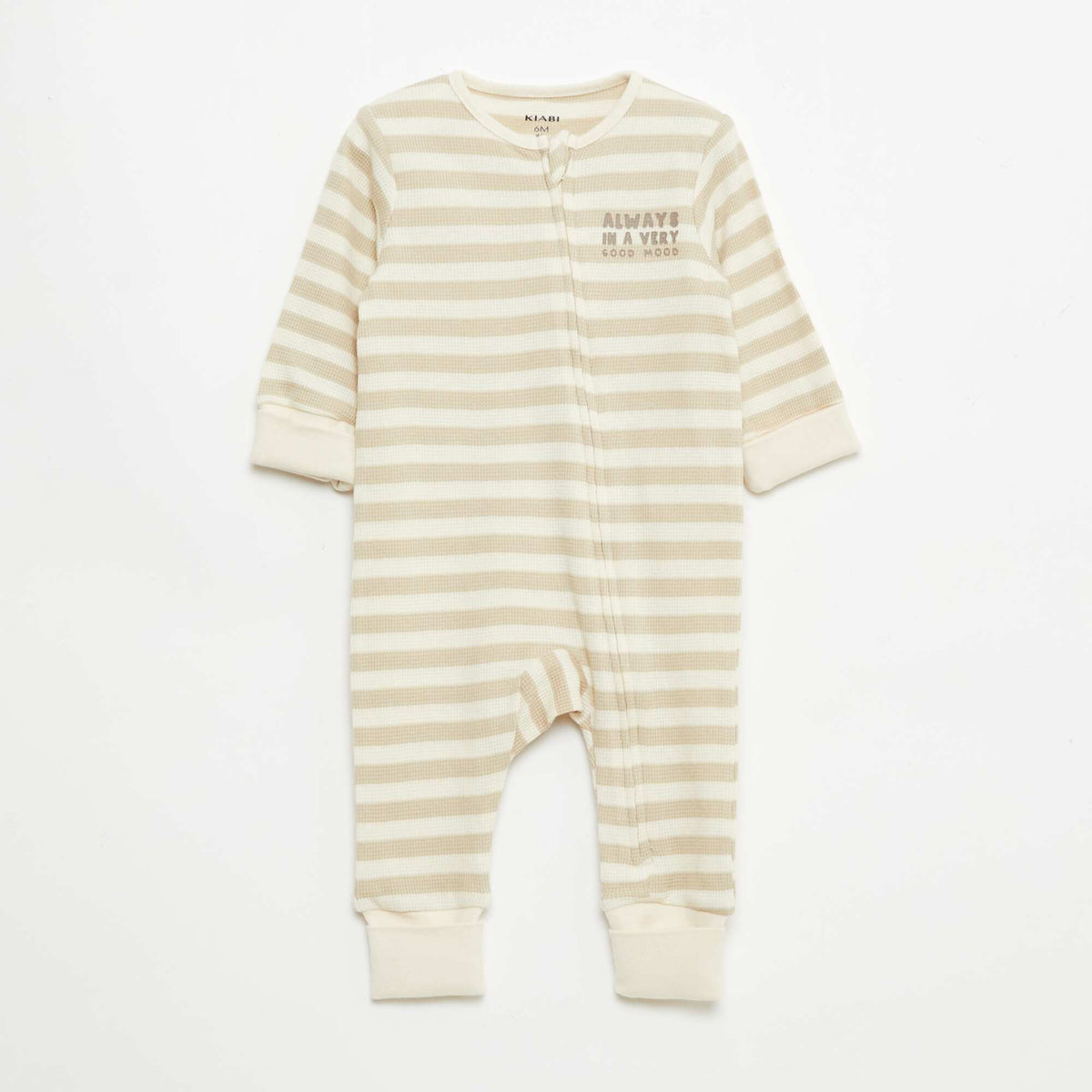 Pack body evolutivo + pijama en punto canalé MARRON