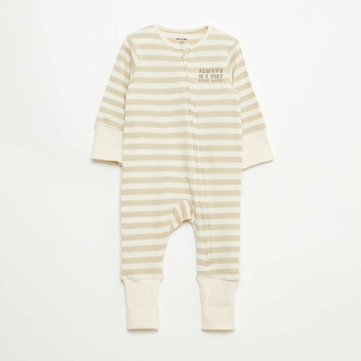 Pack body evolutivo + pijama en punto canalé MARRON