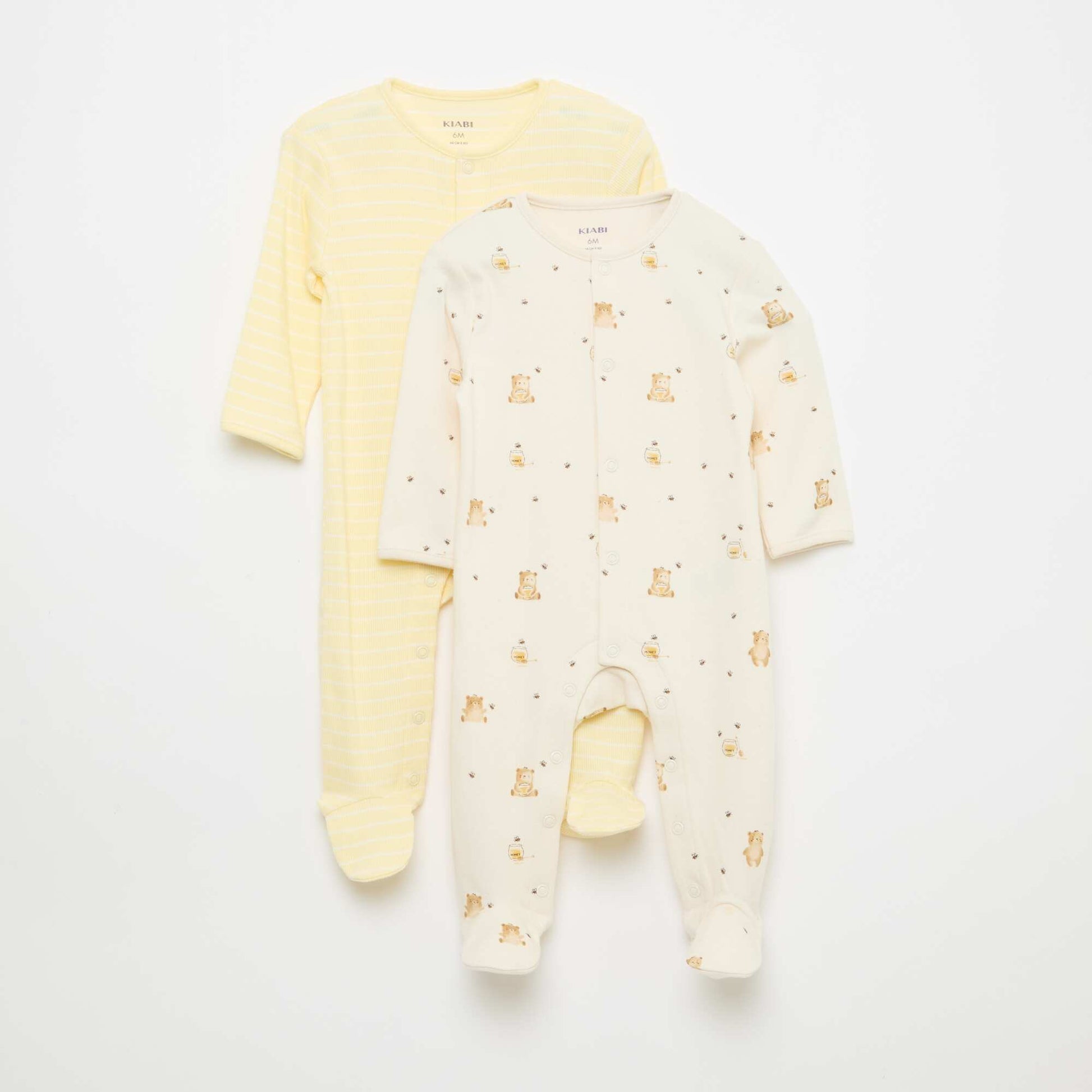 Pack de pijamas peleles con pies BLANCO