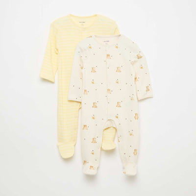 Pack de pijamas peleles con pies BLANCO