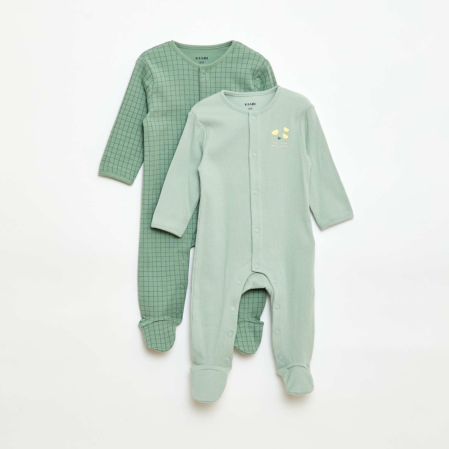 Pack de pijamas peleles con pies VERDE