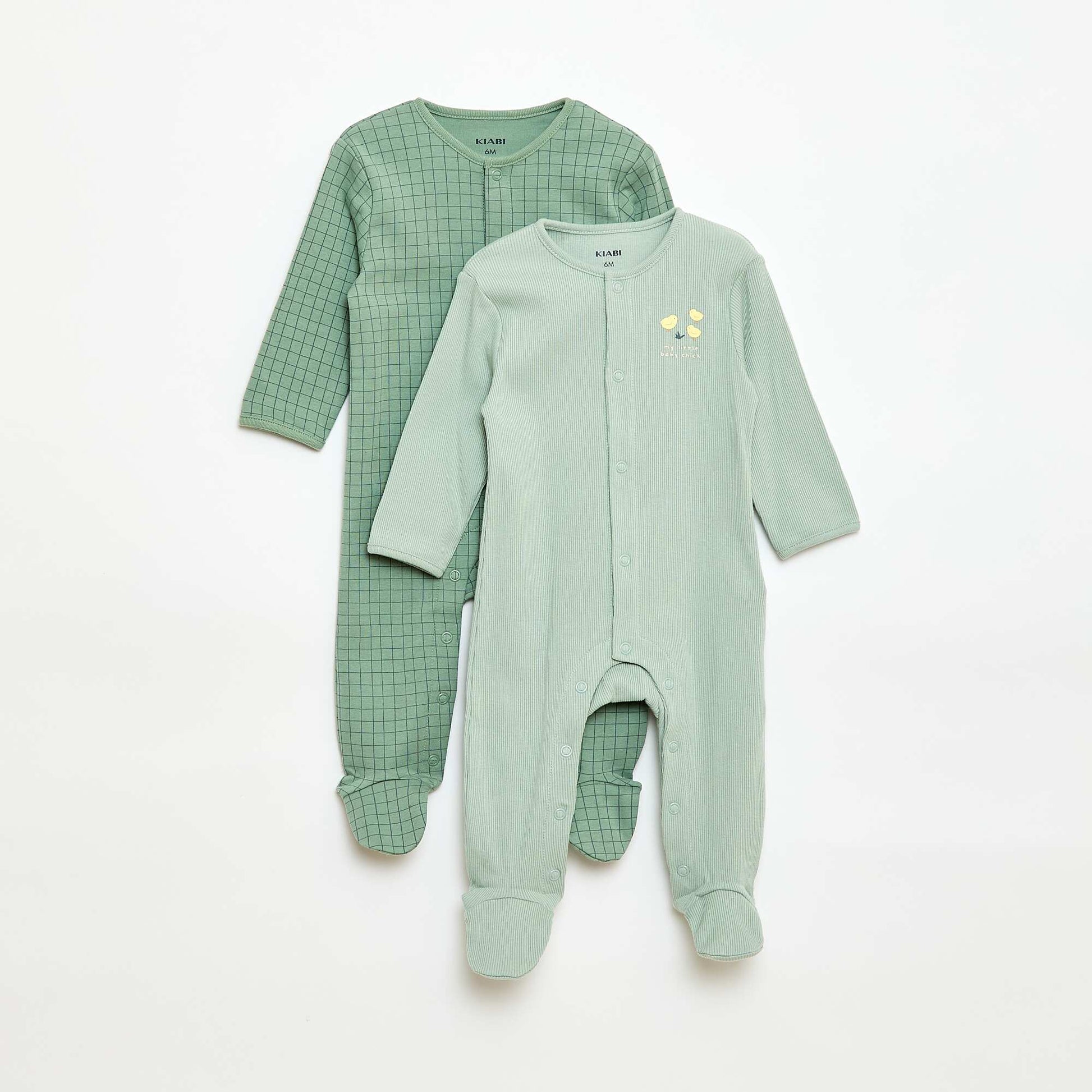 Pack de pijamas peleles con pies VERDE