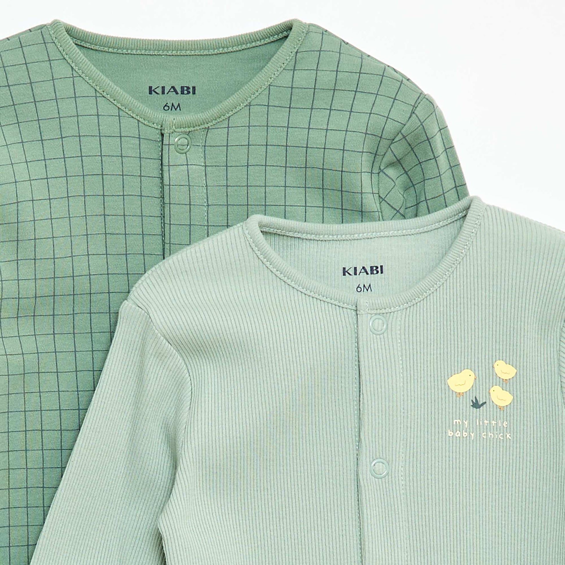 Pack de pijamas peleles con pies VERDE