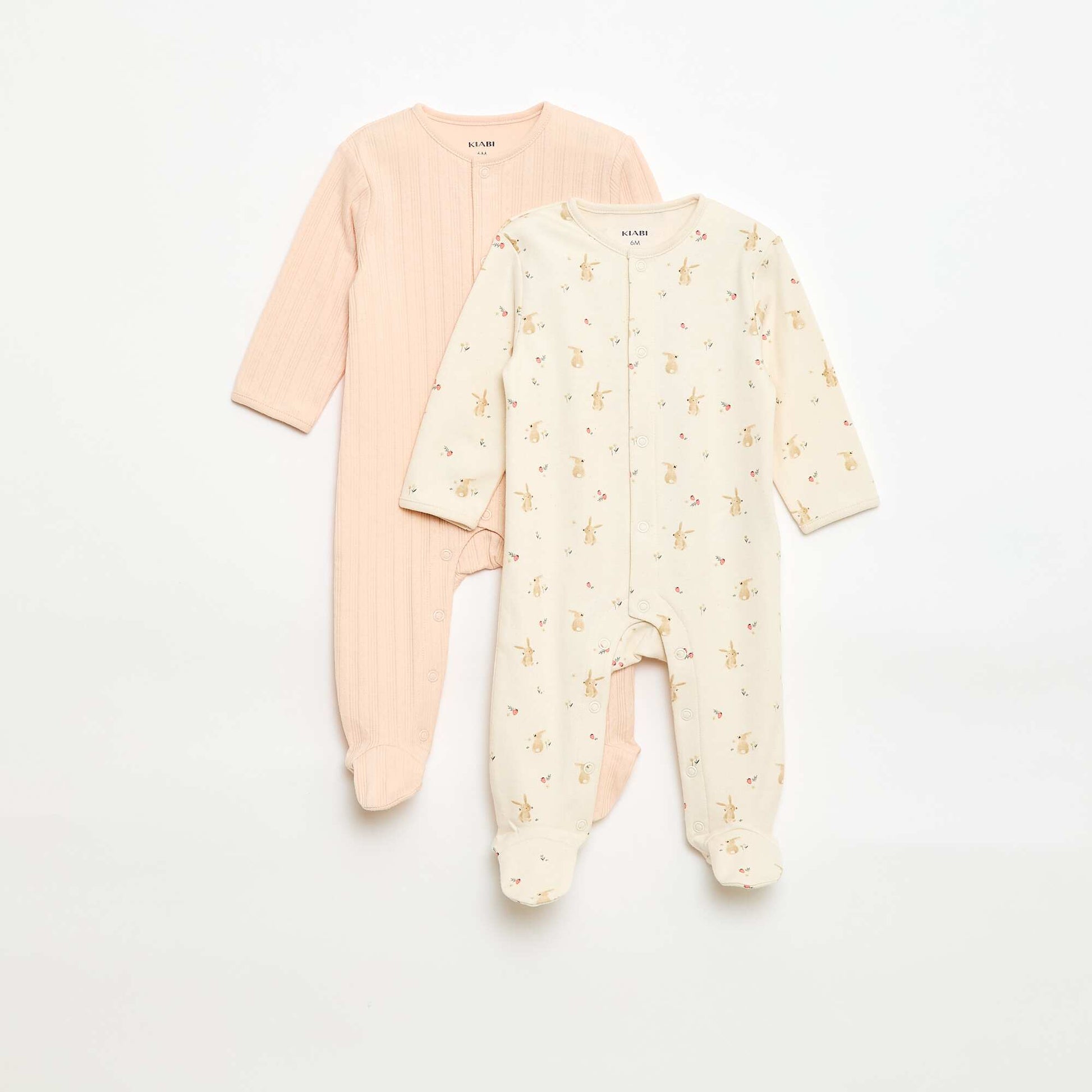Pack de pijamas peleles con pies BLANCO