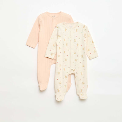 Pack de pijamas peleles con pies BLANCO