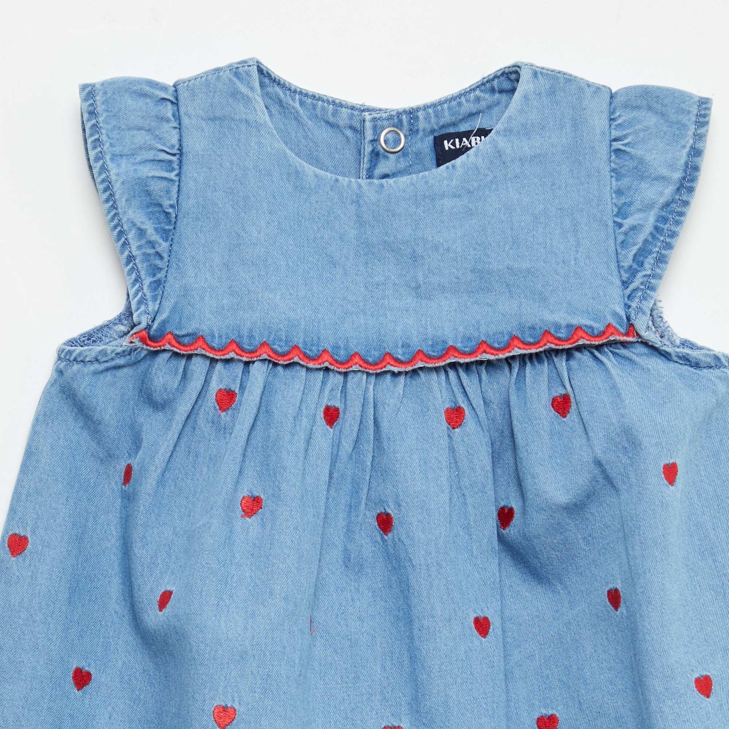 Vestido de manga corta en jean ligero AZUL