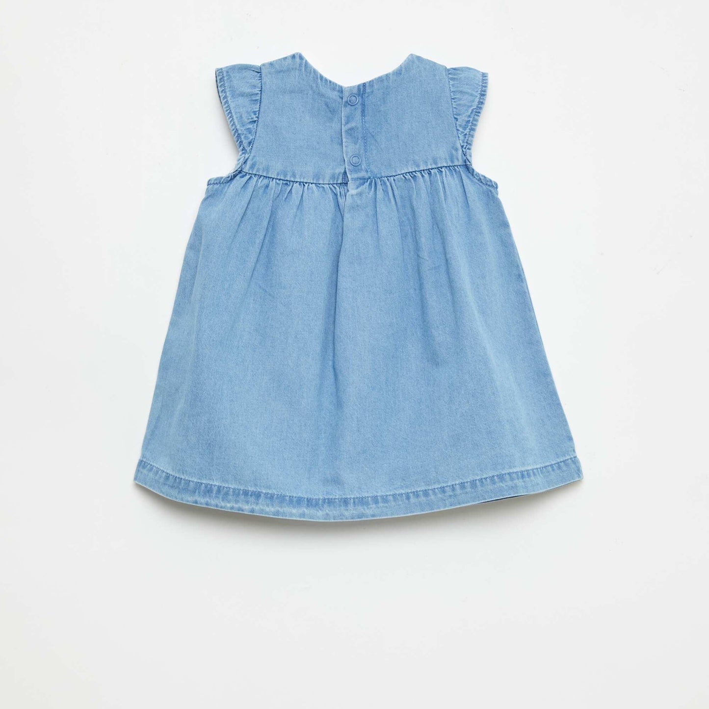 Vestido de manga corta en jean ligero AZUL