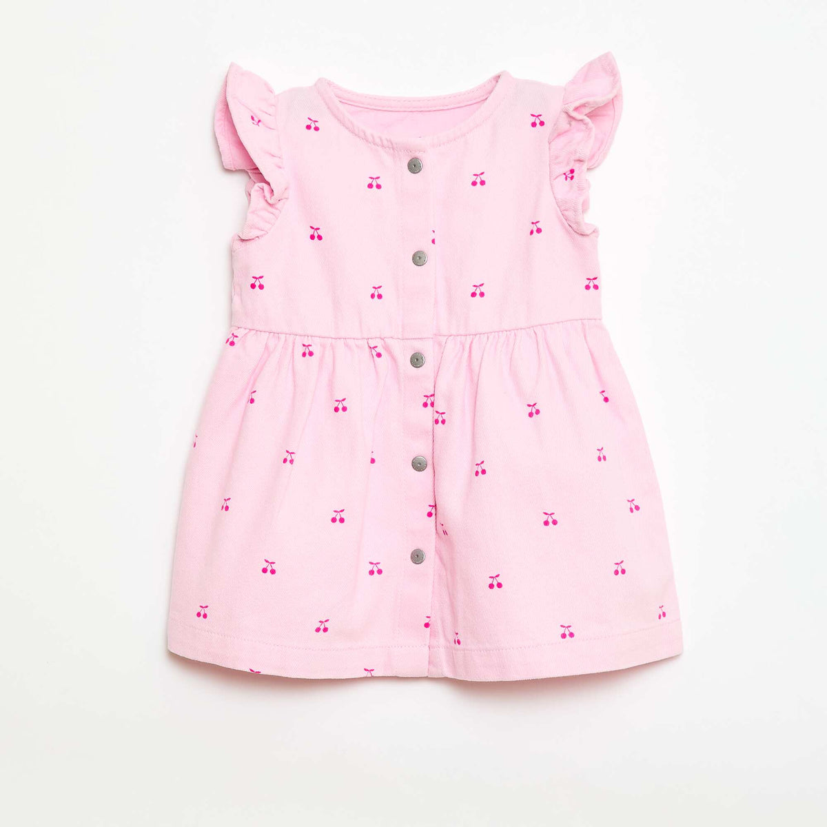 Vestido de twill a rayas y manga corta ROSA