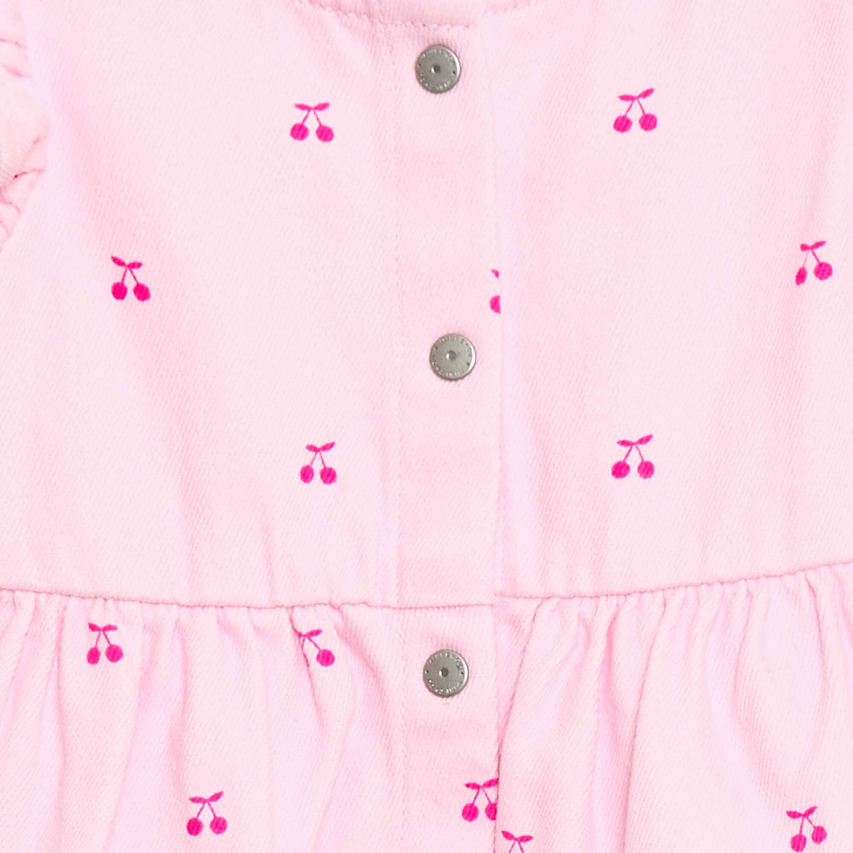 Vestido de twill a rayas y manga corta ROSA