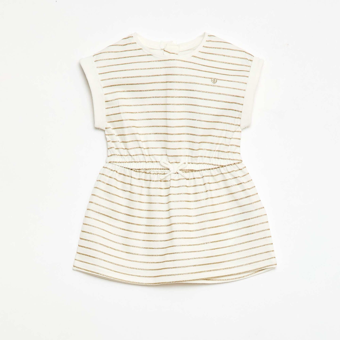 Vestido de manga corta en punto de algodón BLANCO