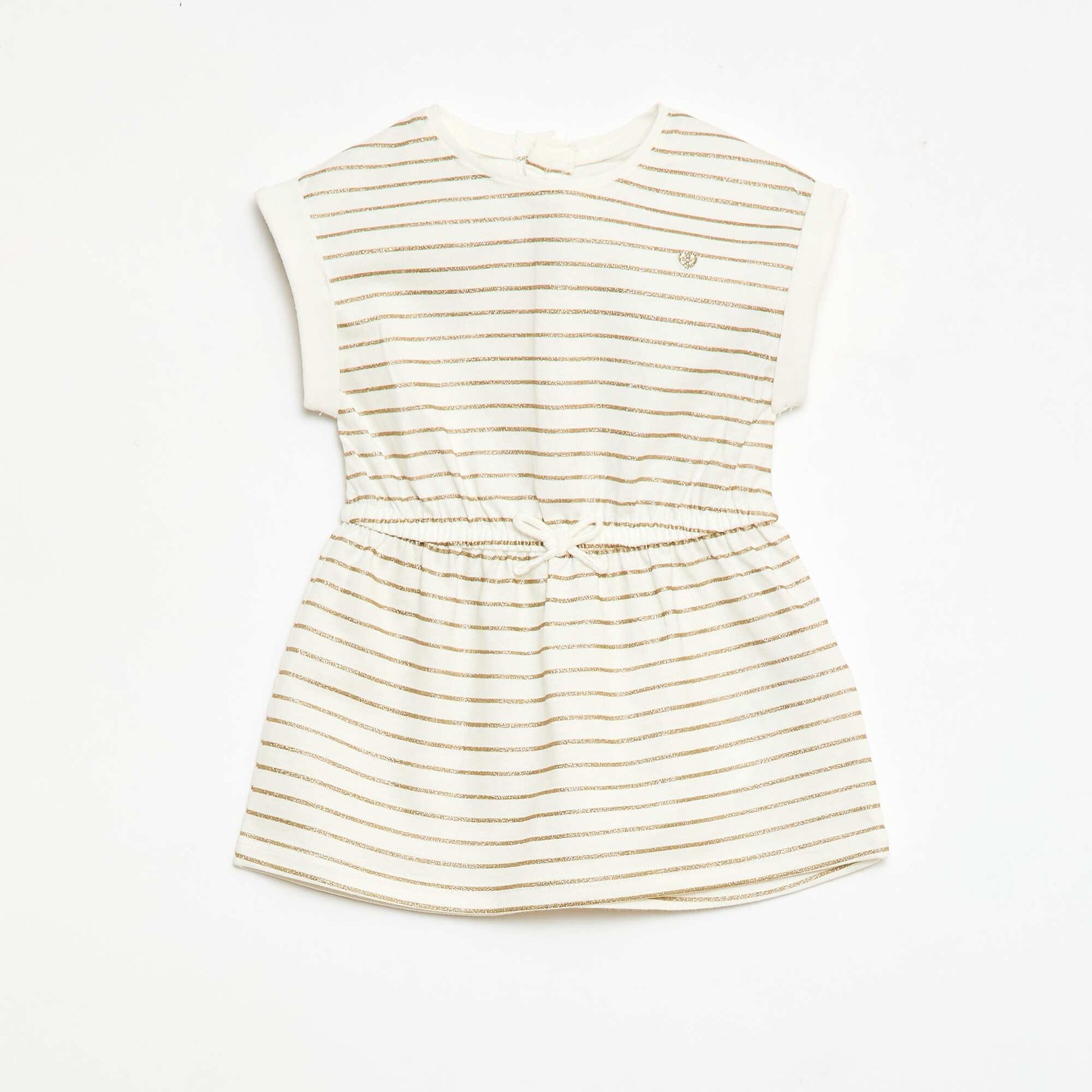 Vestido de manga corta en punto de algodón BLANCO