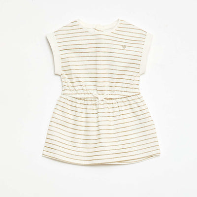 Vestido de manga corta en punto de algodón BLANCO