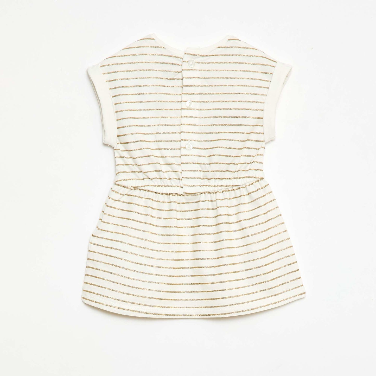 Vestido de manga corta en punto de algodón BLANCO