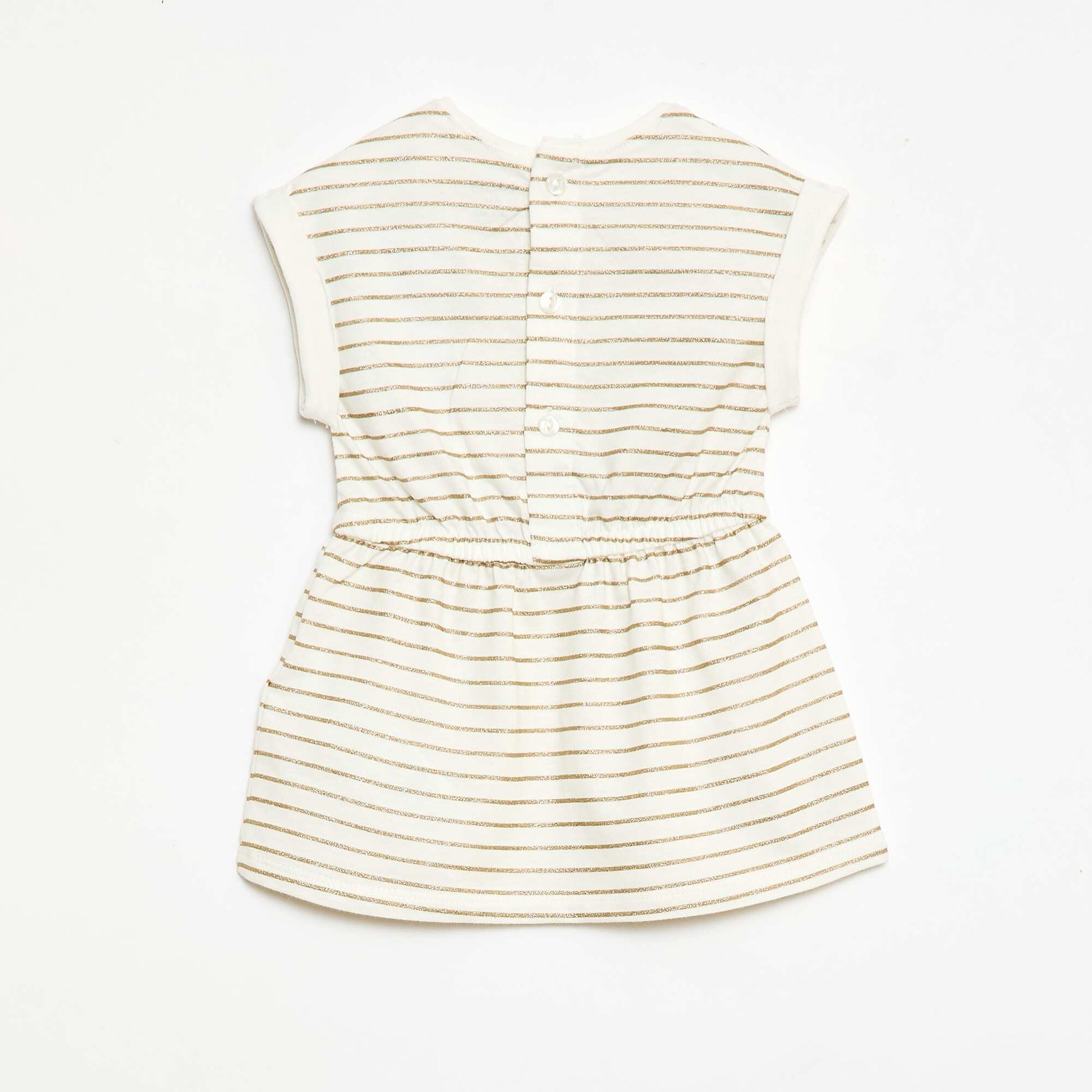 Vestido de manga corta en punto de algodón BLANCO