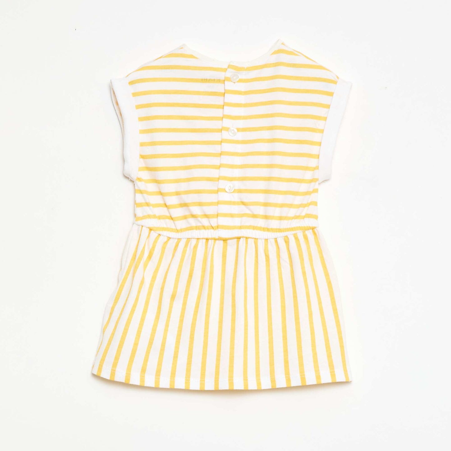 Vestido de manga corta en punto de algodón AMARILLO