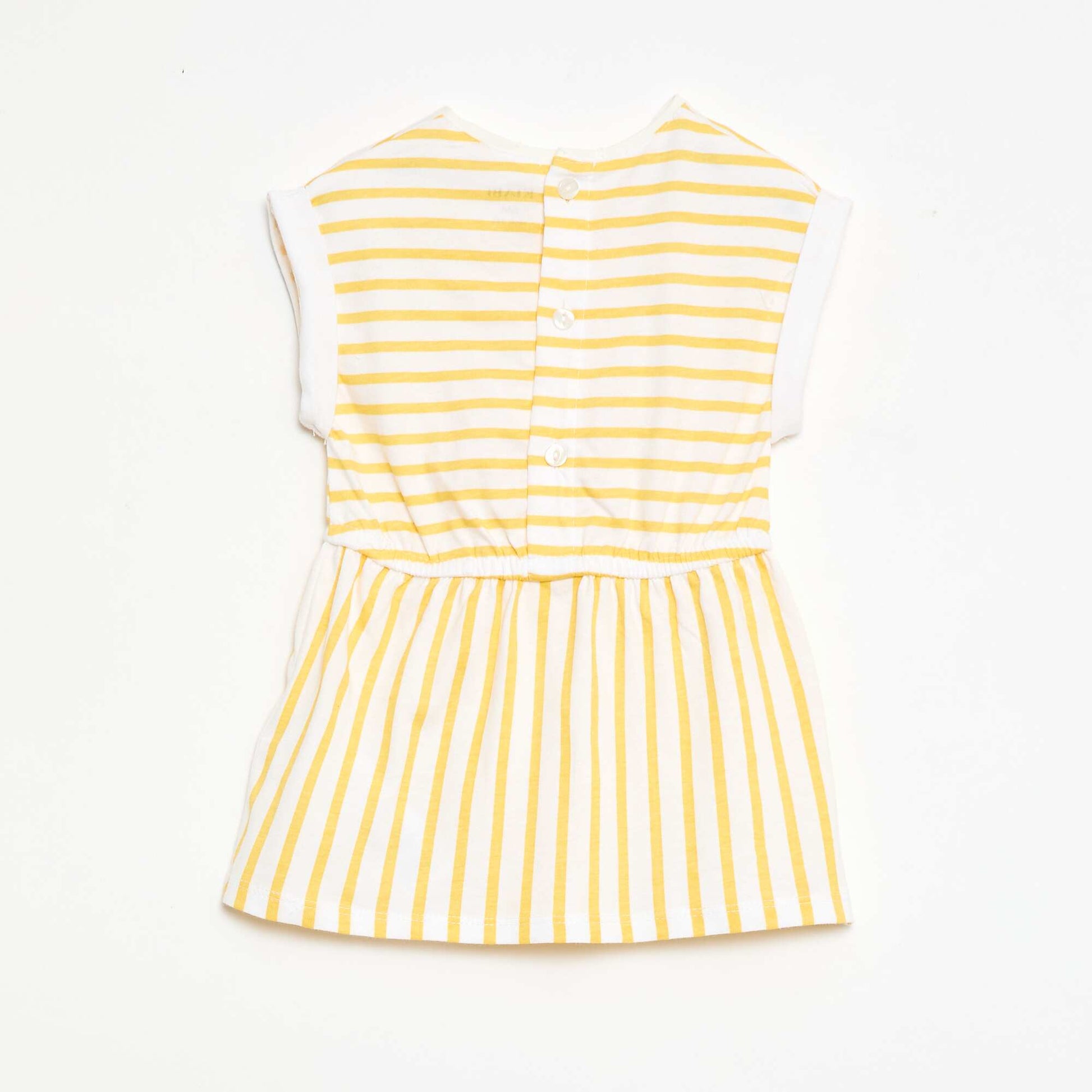 Vestido de manga corta en punto de algodón AMARILLO