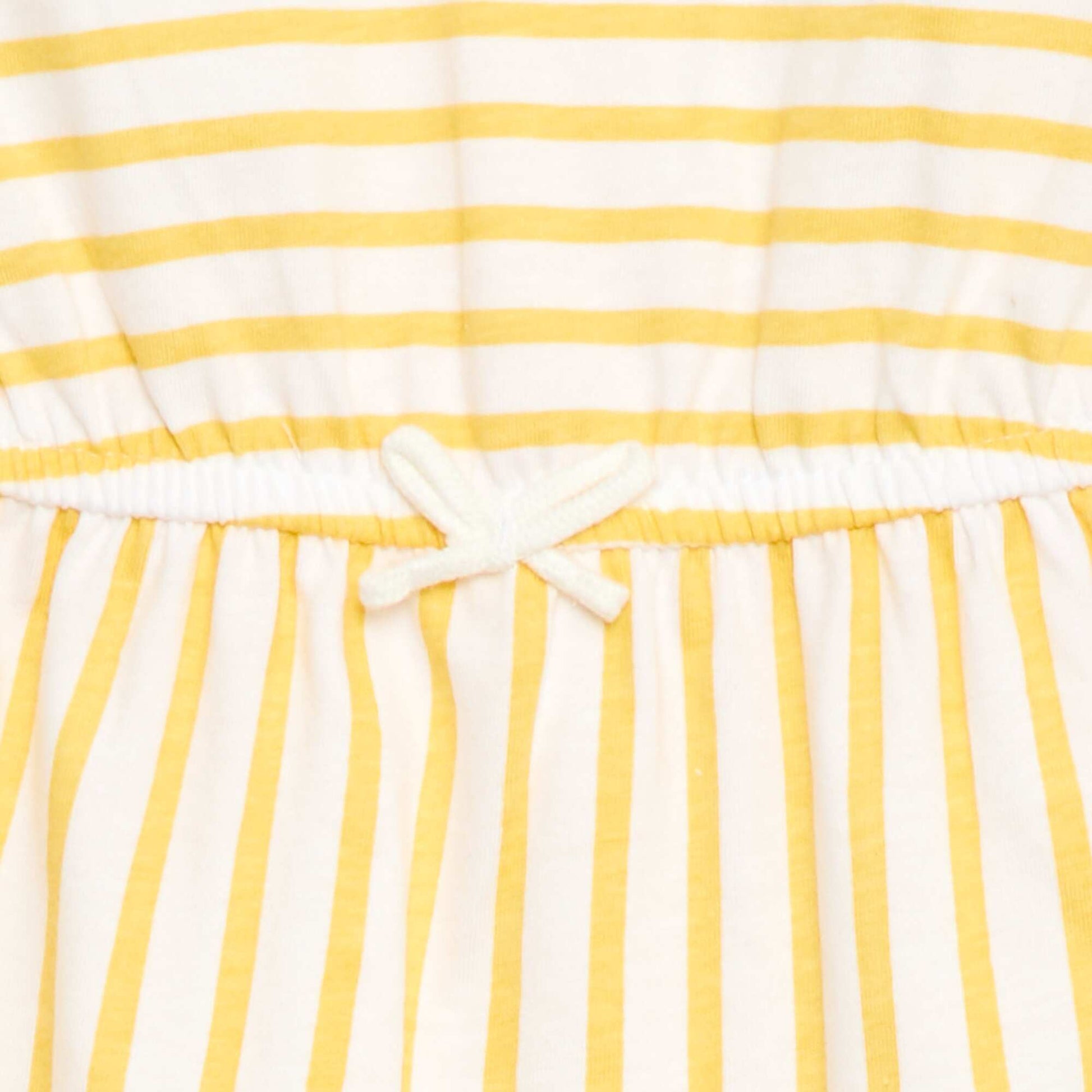 Vestido de manga corta en punto de algodón AMARILLO