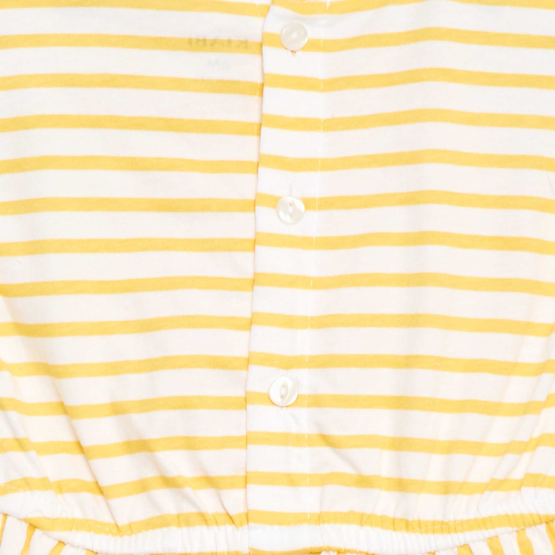 Vestido de manga corta en punto de algodón AMARILLO