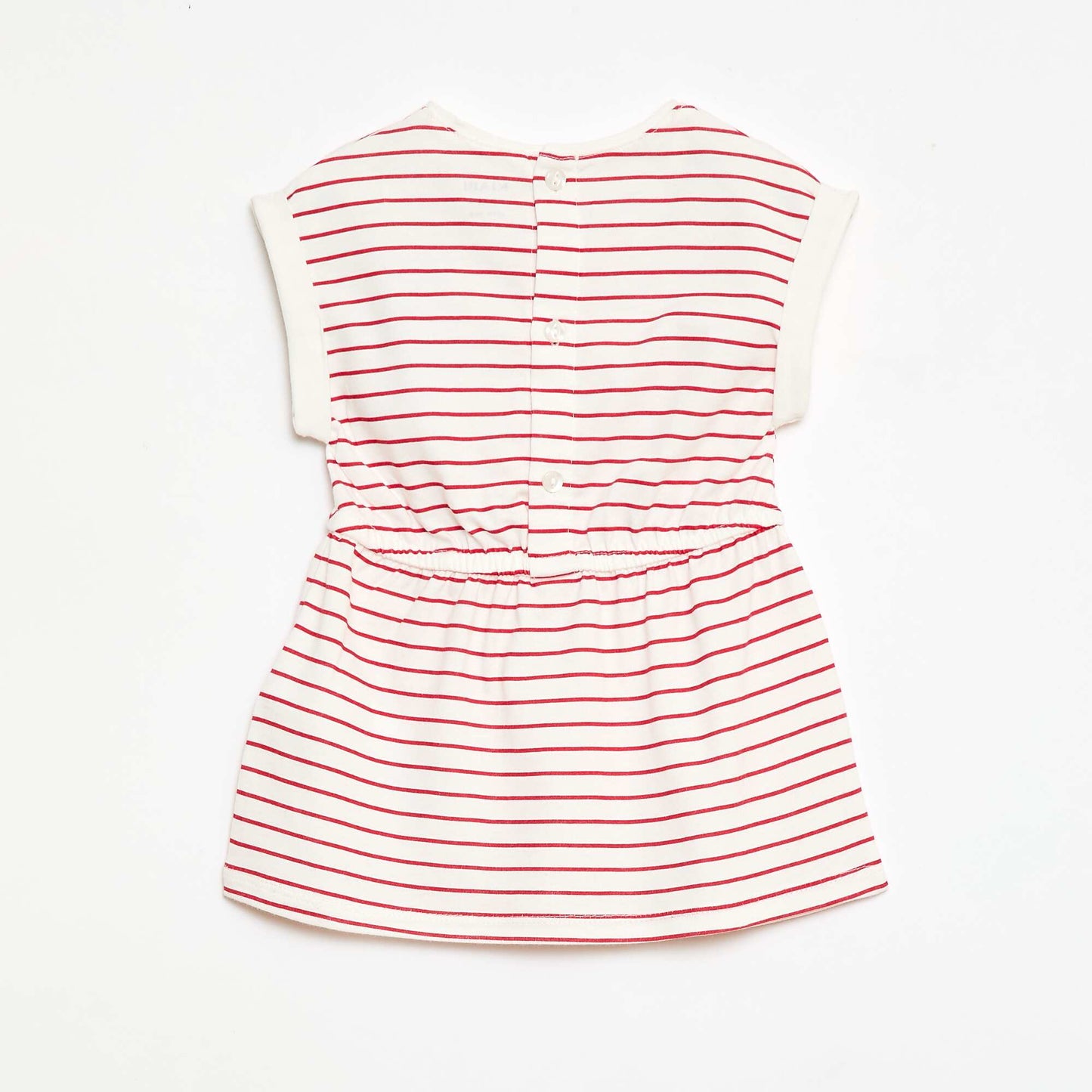 Vestido de manga corta en punto de algodón BLANCO
