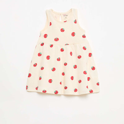 Vestido sin mangas con mensaje BLANCO