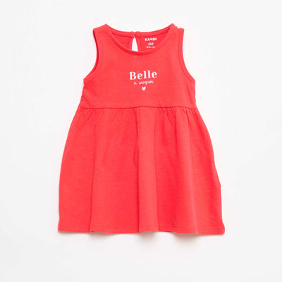 Vestido sin mangas con mensaje ROJO
