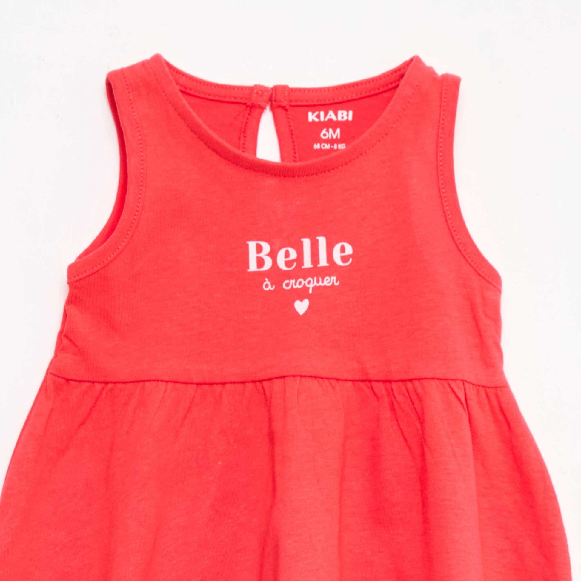 Vestido sin mangas con mensaje ROJO