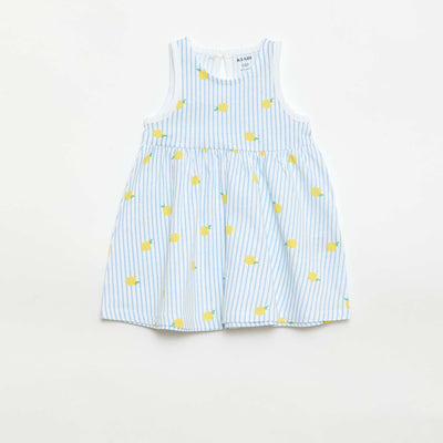 Vestido sin mangas con limones AZUL