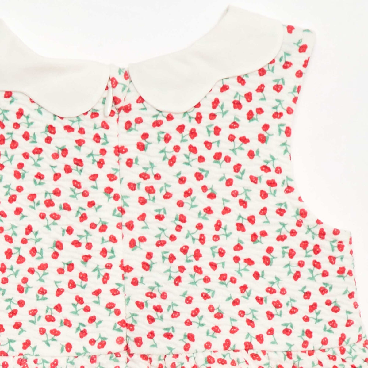 Vestido de punto arrugado con cuello de popelín ROJO