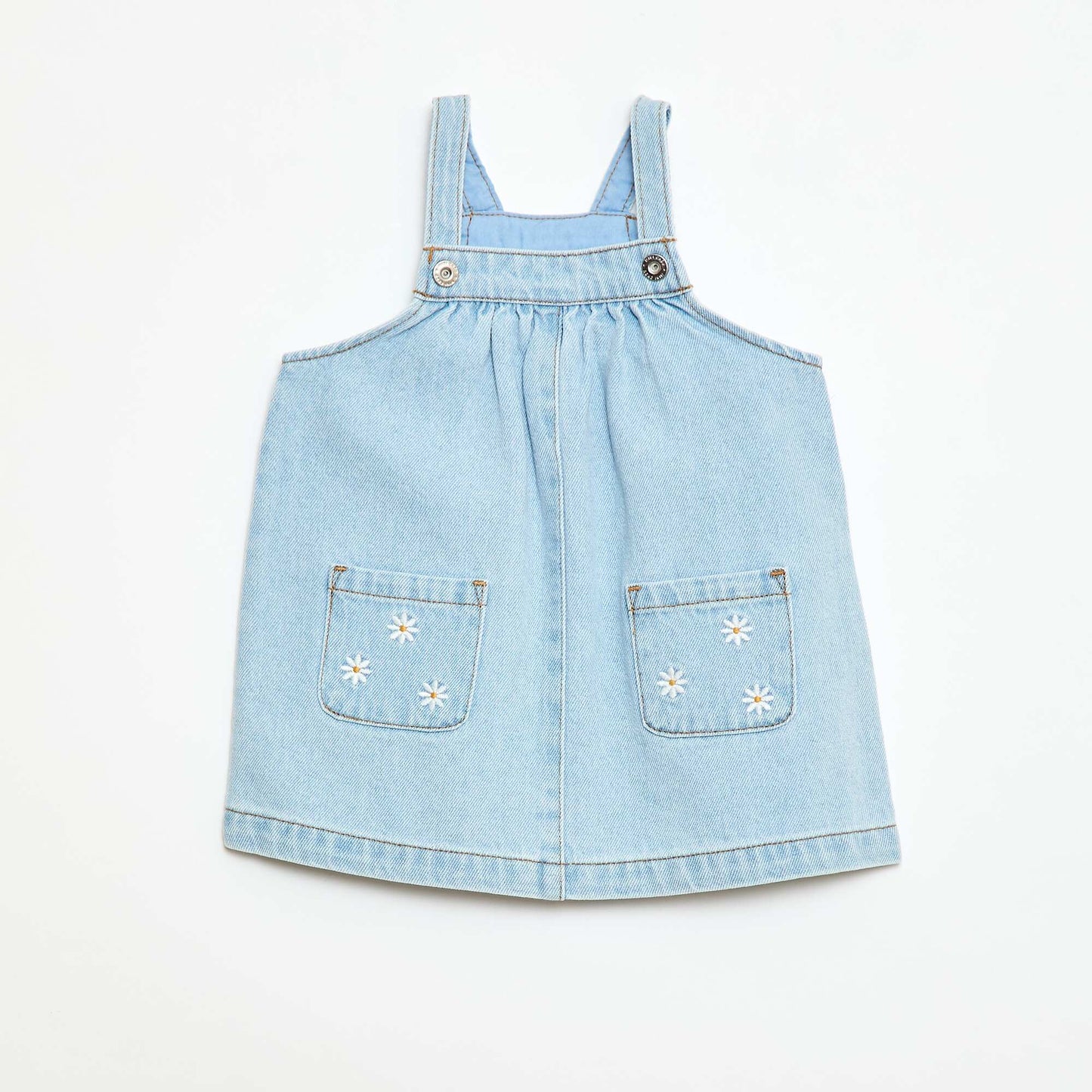 Vestido enterito con 2 bolsillos de parche delanteros AZUL