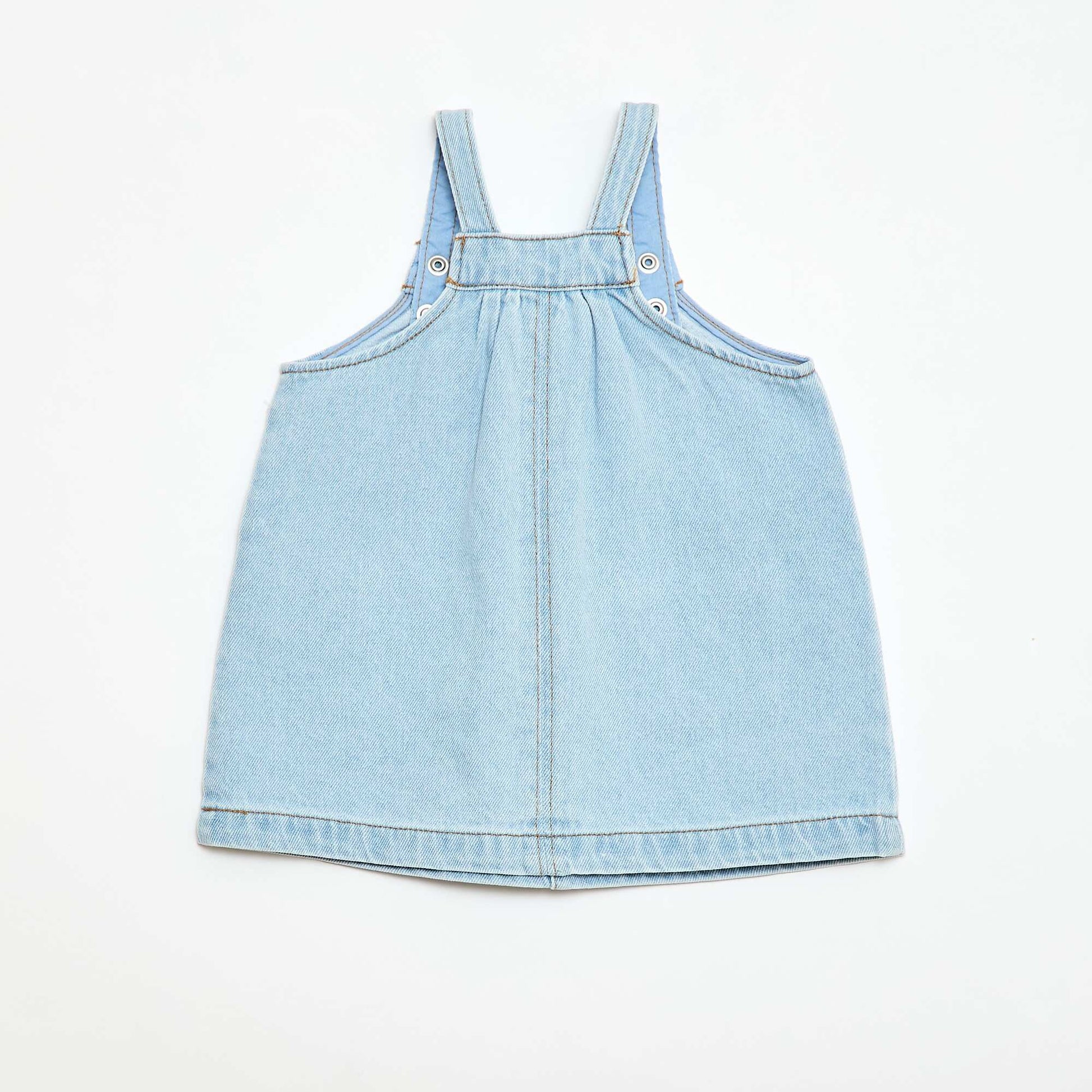 Vestido enterito con 2 bolsillos de parche delanteros AZUL